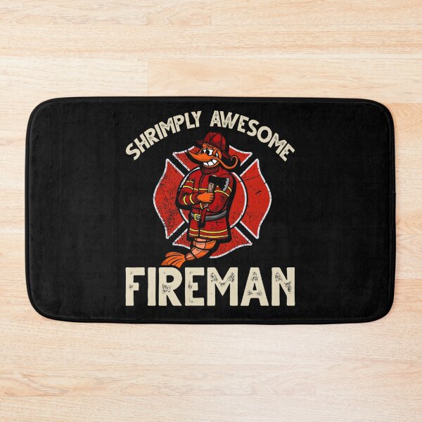Item preview, Funny Shrimp/Prawn Pun. Shrimply Awesome Fireman designed and sold by Gold Wings Tees.