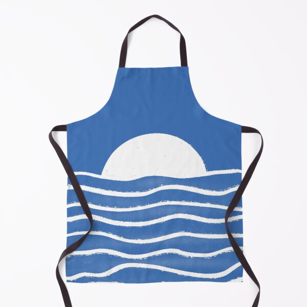 Item preview, Moon setting on waves - blue designed and sold by PrettywithColor.
