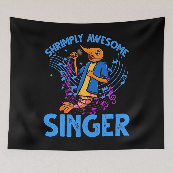 Item preview, Funny Shrimp/Prawn Pun. Shrimply Awesome Singer designed and sold by Gold Wings Tees.