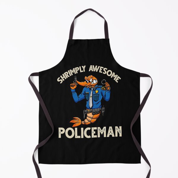 Item preview, Funny Shrimp/Prawn Pun. Shrimply Awesome Policeman designed and sold by Gold Wings Tees.