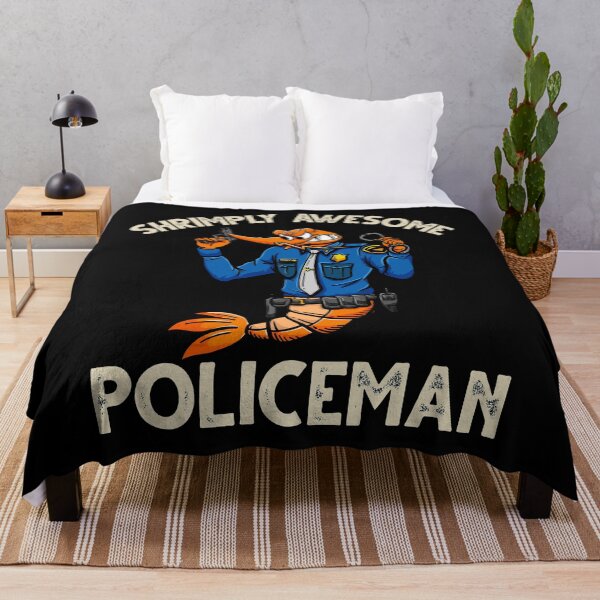 Item preview, Funny Shrimp/Prawn Pun. Shrimply Awesome Policeman designed and sold by Gold Wings Tees.