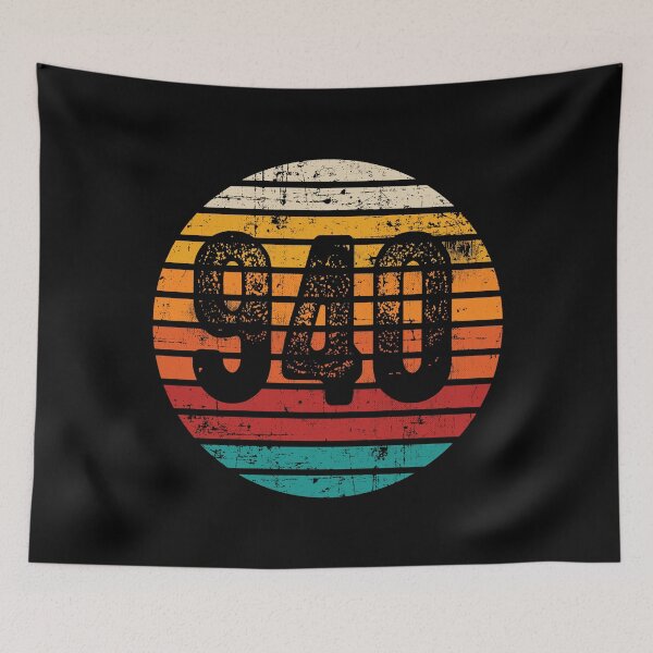 Item preview, Distressed Vintage Sunset 940 Area Code designed and sold by Gold Wings Tees.