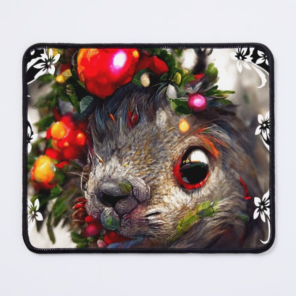 Item preview, Squirrel Face Mistletoe Decorative  designed and sold by zheworkstudio.