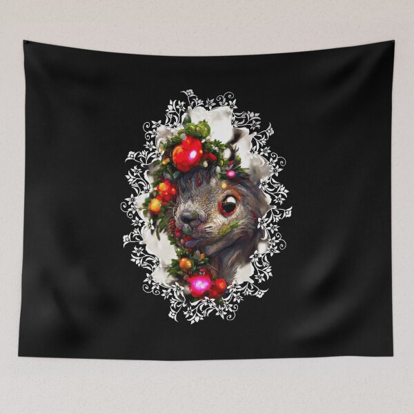 Item preview, Squirrel Face Mistletoe Decorative  designed and sold by zheworkstudio.