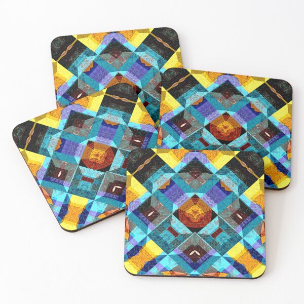 Item preview, POWERFUL LUMINOUS RADIAL COSMIC LABYRINTH PATCHWORK -  SPIRITUAL AWAKENING CUBIC GEOMETRIC ART PATTERN IN DEEP* designed and sold by Ralek.