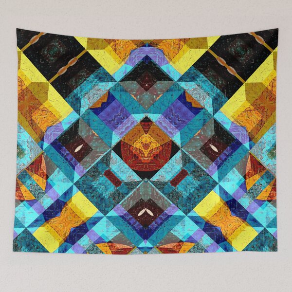 Item preview, POWERFUL LUMINOUS RADIAL COSMIC LABYRINTH PATCHWORK -  SPIRITUAL AWAKENING CUBIC GEOMETRIC ART PATTERN IN DEEP* designed and sold by Ralek.