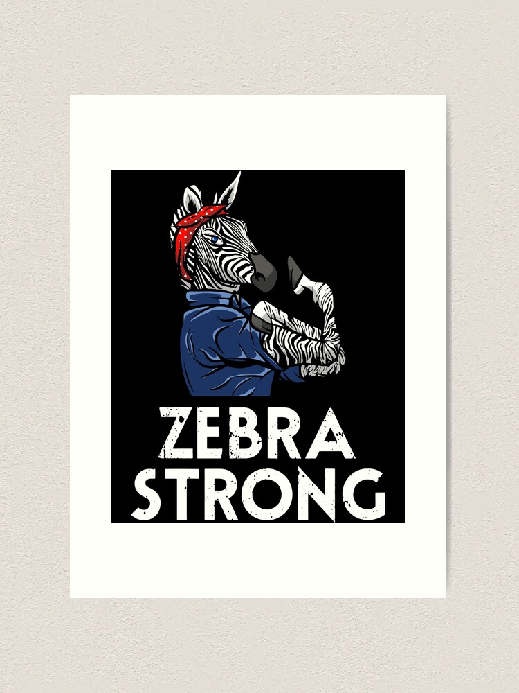 Zebra Rosie Redbubble Sale | Syndrome. Art Print by Riveter Ehlers-Danlos EDS\