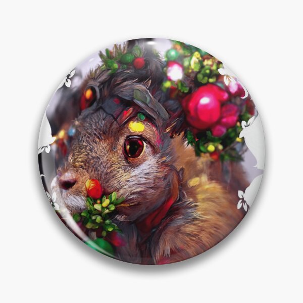 Item preview, Squirrel cute Face Mistletoe Decorative  designed and sold by zheworkstudio.