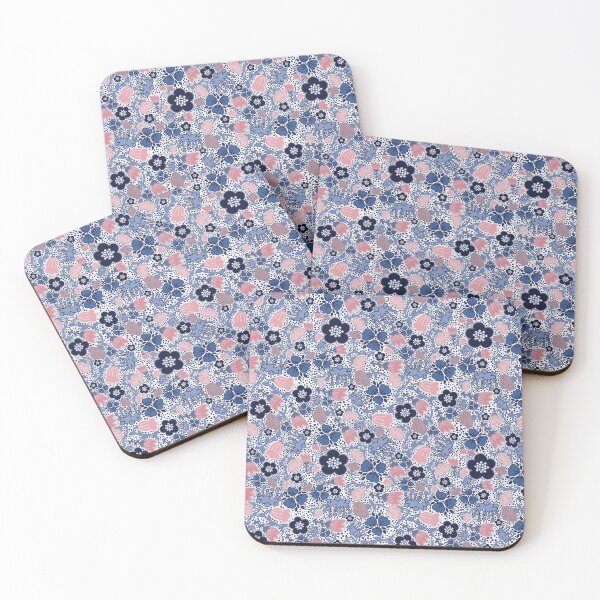 Item preview, Pinks and Blue Florals designed and sold by StudioCreatives Art.
