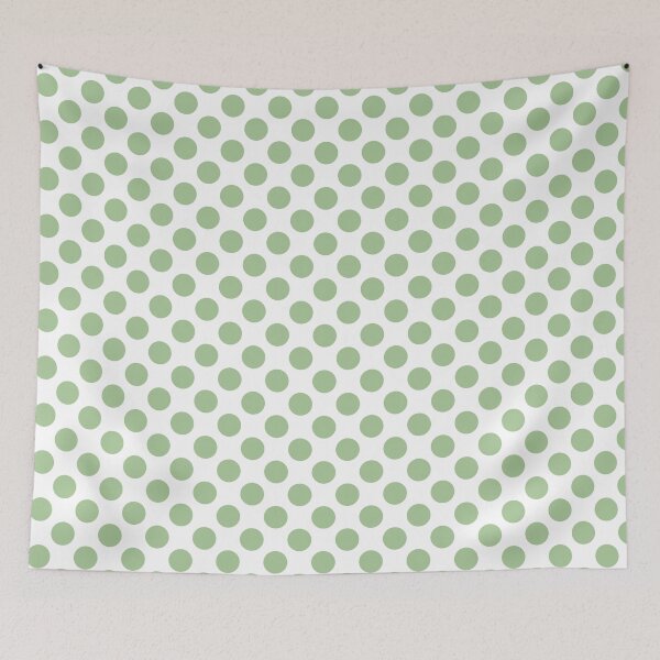 Item preview, Creamy Nile Green polka dots designed and sold by coverinlove.