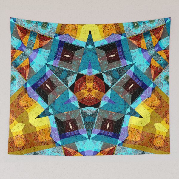 Item preview, POWERFUL LUMINOUS RADIAL COSMIC LABYRINTH PATCHWORK -  SPIRITUAL AWAKENING CUBIC GEOMETRIC ART PATTERN IN DEEP* designed and sold by Ralek.