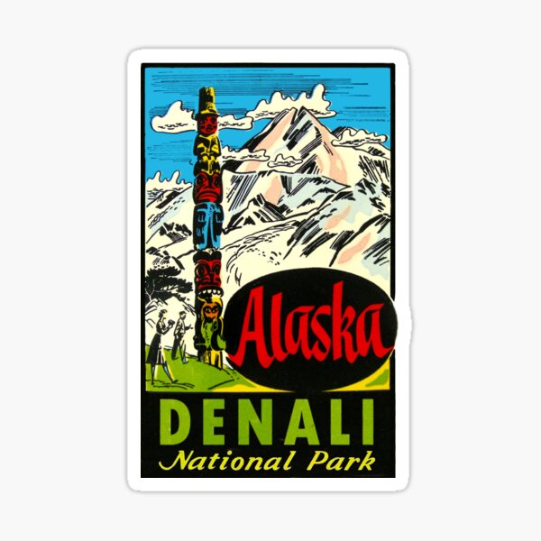 Denali National Park Alaska Vintage Travel Decal Sticker For Sale By   St,small,507x507 Pad,600x600,f8f8f8.u2 