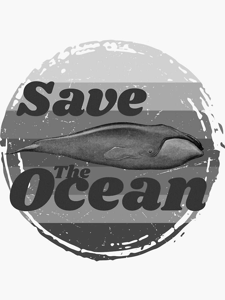 Save The Ocean Retro Style Sticker For Sale By Misko K44 Redbubble 1094