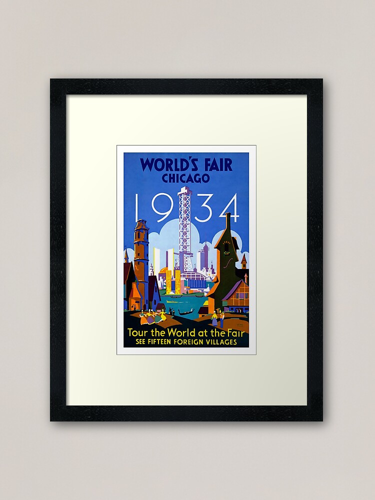 Alternate view of Vintage Chicago Travel Poster Framed Art Print