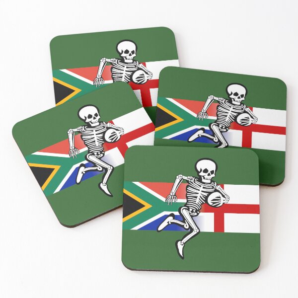 Item preview, Rugby supporter SA & England (flags & bones) designed and sold by SolidEarthArt.