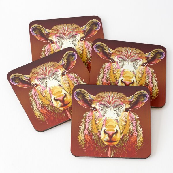Item preview, Sheep portrait painting designed and sold by FlatLandPrints.