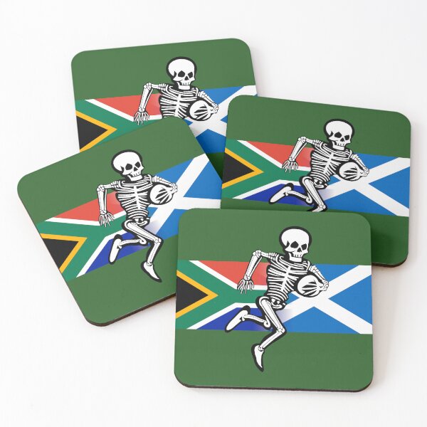 Item preview, Rugby supporter SA & Scotland (flags & bones) designed and sold by SolidEarthArt.