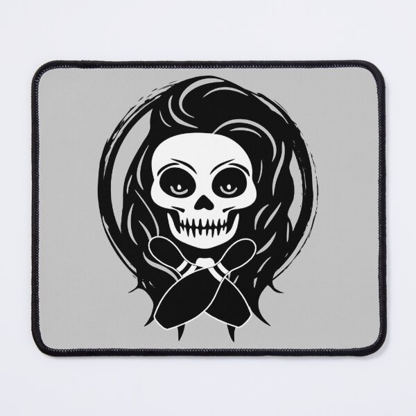 Item preview, Female Bowler Skull and Bowling Pins Black Logo designed and sold by Nuletto.