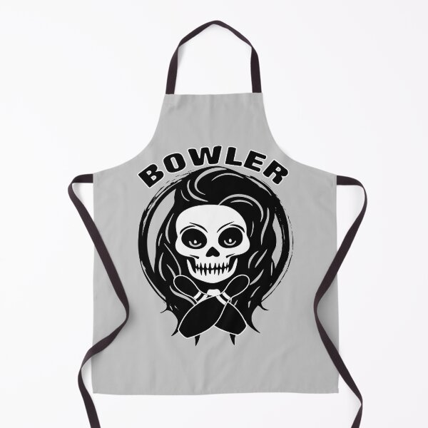 Item preview, Female Bowler Skull and Bowling Pins Black Logo designed and sold by Nuletto.