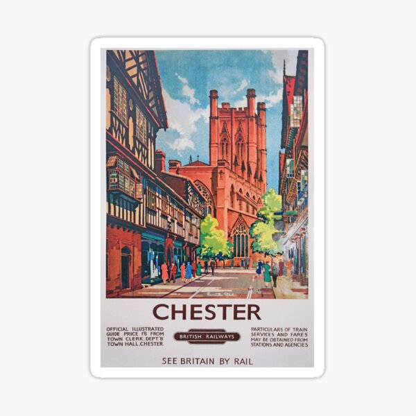 Artikel-Vorschau von Vintage Railway Plakatwerbung Chester, designt und verkauft von Random Railways.