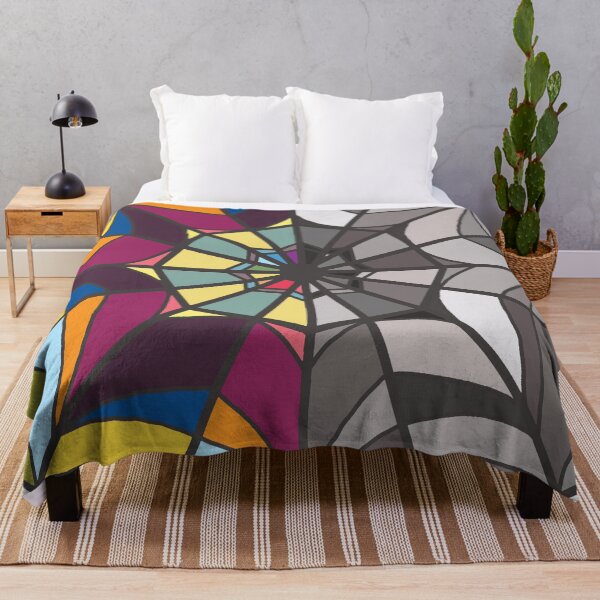Wednesday - Spider web Window design Throw Blanket