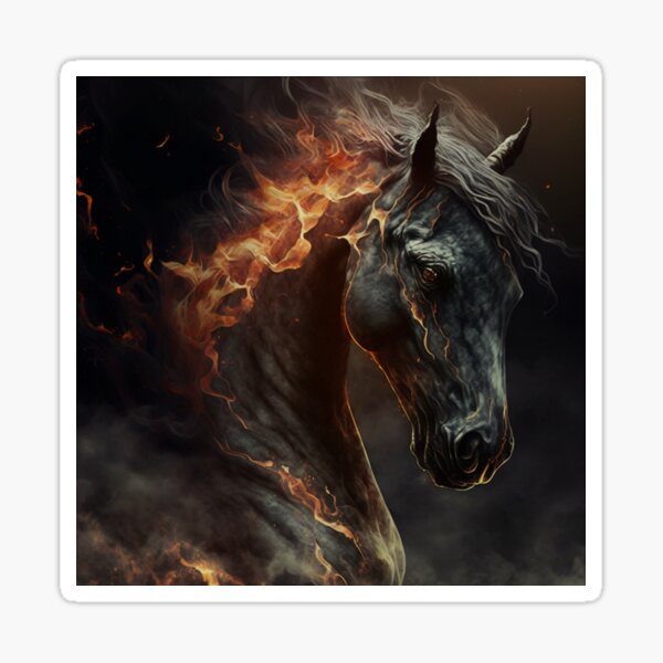 "Demon horse" Sticker for Sale by BloodRubyz Redbubble