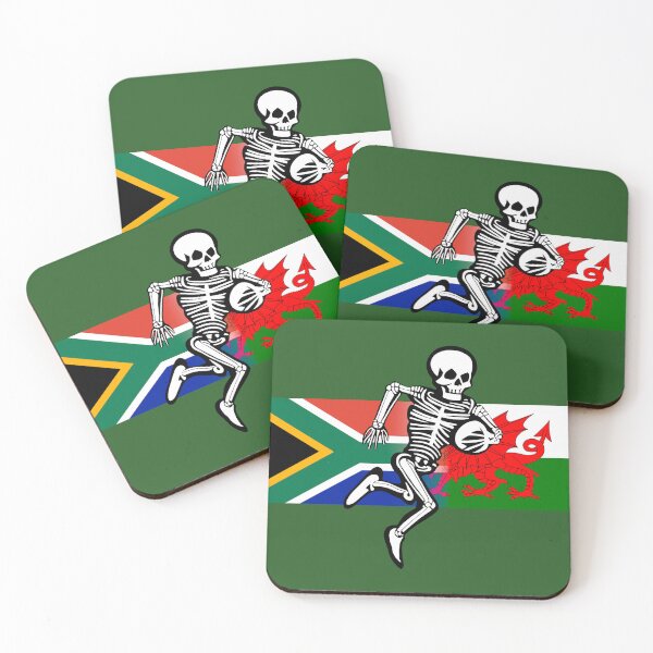 Item preview, Rugby supporter SA & Wales (flags & bones) designed and sold by SolidEarthArt.