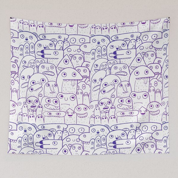 Item preview, We are doodles- blue madness - Purple designed and sold by NiluWorks.