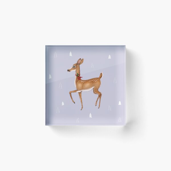 Item preview, Christmas Deer on Lilac Grey  designed and sold by ThistleandFox.