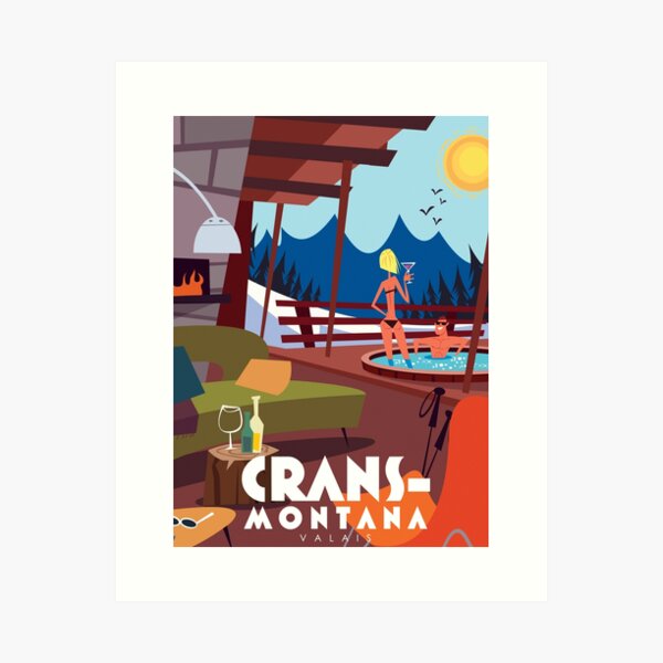 Item preview, Crans-Montana ski poster designed and sold by GAGodel.