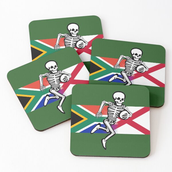 Item preview, Rugby supporter SA & Northern Ireland (flags & bones) designed and sold by SolidEarthArt.