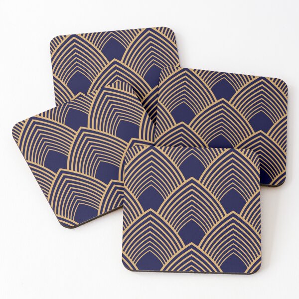 Item preview, Gold and Blue Art Deco Pattern  designed and sold by KarinaI.