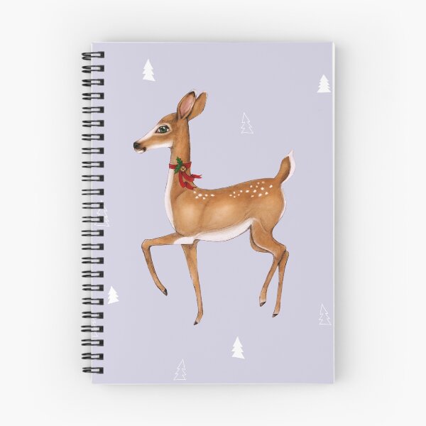 Item preview, Christmas Deer on Lilac Grey  designed and sold by ThistleandFox.