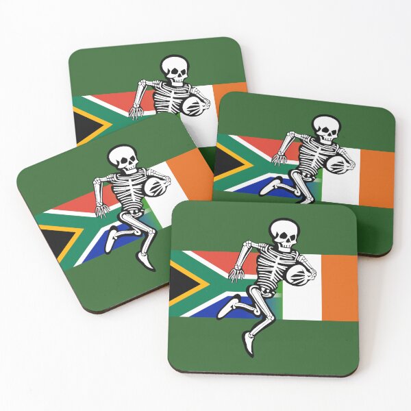 Item preview, Rugby supporter SA & Ireland (flags & bones) designed and sold by SolidEarthArt.