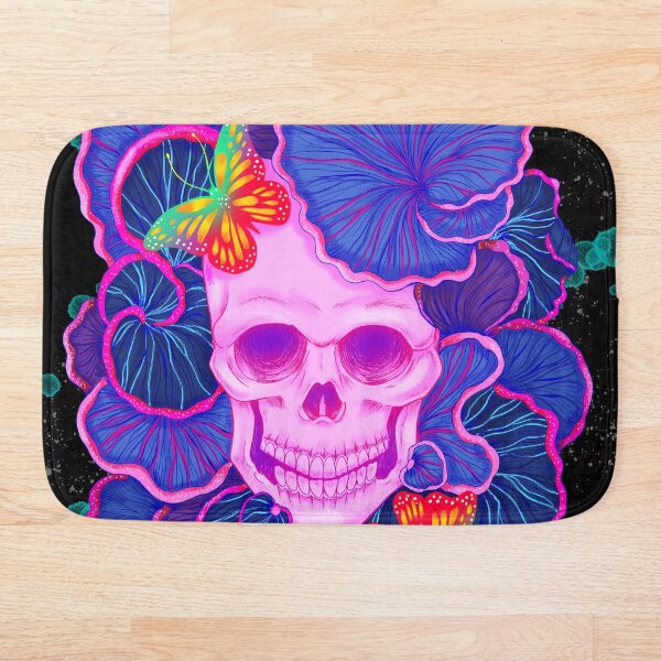 Item preview, Monarch Skull: Monarch butterflies on hot pink skull designed and sold by Marta Tesoro.