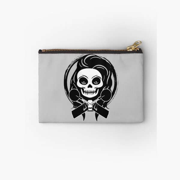 Item preview, Female Detectorist Skull and Metal Detector Black Logo designed and sold by Nuletto.