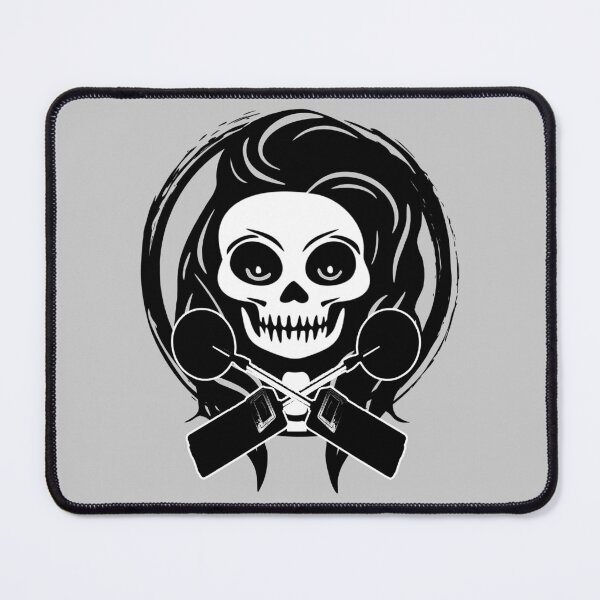 Item preview, Female Detectorist Skull and Metal Detector Black Logo designed and sold by Nuletto.