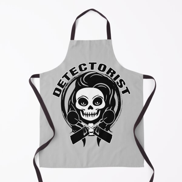Item preview, Female Detectorist Skull and Metal Detector Black Logo designed and sold by Nuletto.