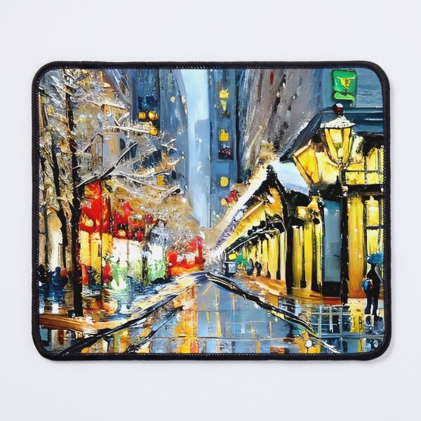 Item preview, New York city Christmas Decorations Impressionism Painting 2 designed and sold by worldtableau.