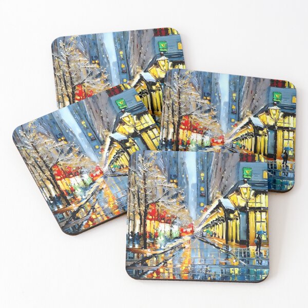 Item preview, New York city Christmas Decorations Impressionism Painting 2 designed and sold by worldtableau.