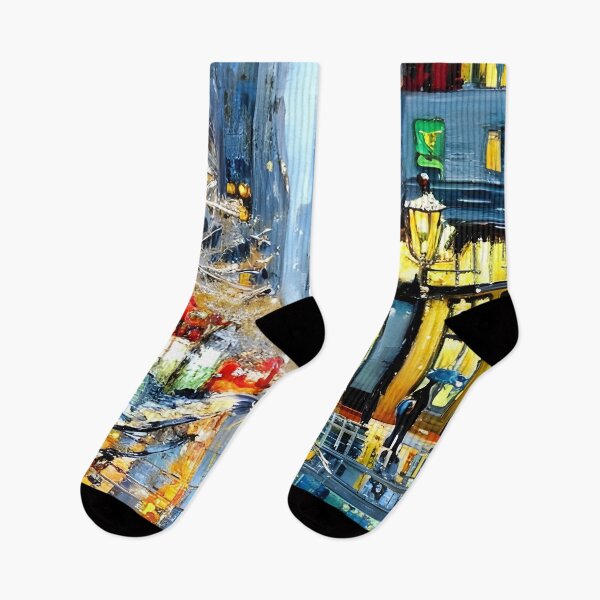 Item preview, New York city Christmas Decorations Impressionism Painting 2 designed and sold by worldtableau.