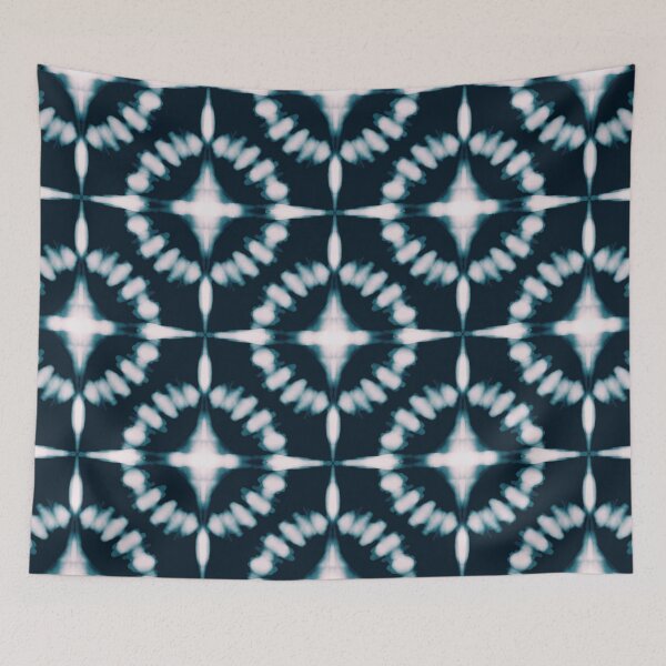 Item preview, Modern Blue Indigo Tie Dye Floral Shibori Pattern  designed and sold by Tamas Das.