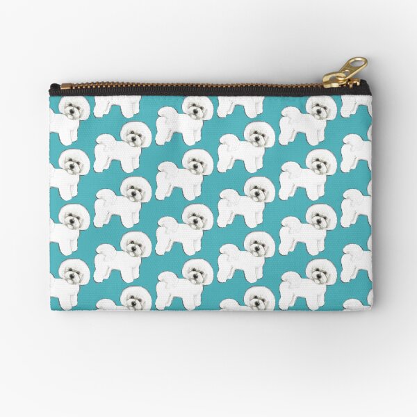 Bichon Frise dogs Fun Summer Turquoise Zipper Pouch
