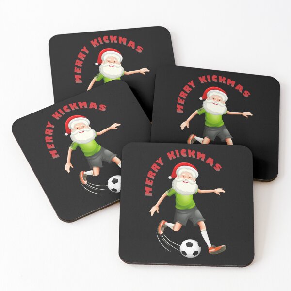 Item preview, merry kickmas Santa playing football designed and sold by Fiona Shorts.