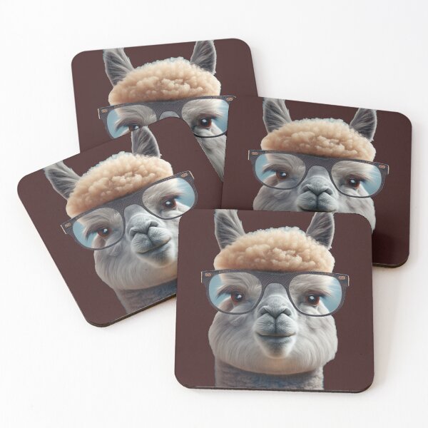 Item preview, cute alpaca with glasses portrait designed and sold by G-M-Designs.