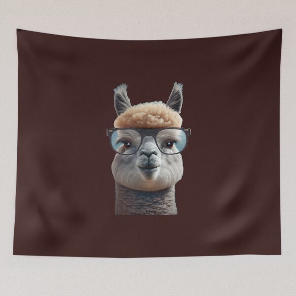 Item preview, cute alpaca with glasses portrait designed and sold by G-M-Designs.