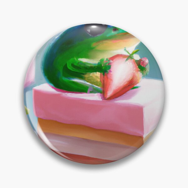 Item preview, Kawaii frog sitting on a luxurious strawberry cake in spring designed and sold by DeVeauDesign.