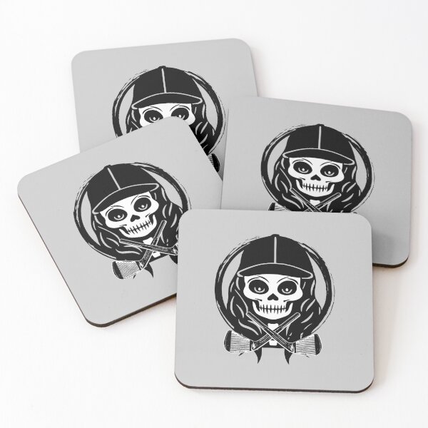 Item preview, Female Golfer Skull and Golf Clubs Black Logo designed and sold by Nuletto.