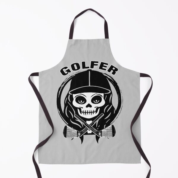 Item preview, Female Golfer Skull and Golf Clubs Black Logo designed and sold by Nuletto.