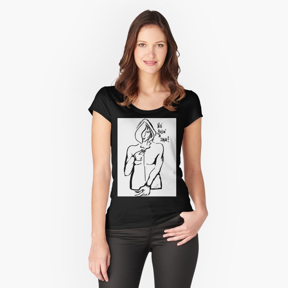 Vista previa del artículo con la obra «Camiseta entallada de cuello ancho», diseñado y vendido por lutxana.
